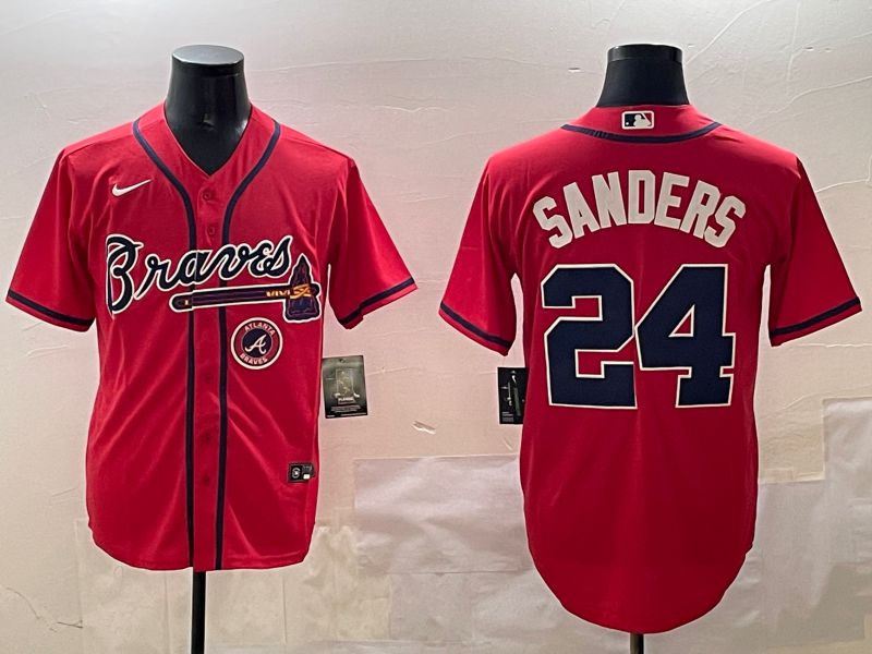 Men Atlanta Braves #24 Sanders Red Game 2025 Nike MLB Jersey style 4->atlanta braves->MLB Jersey
